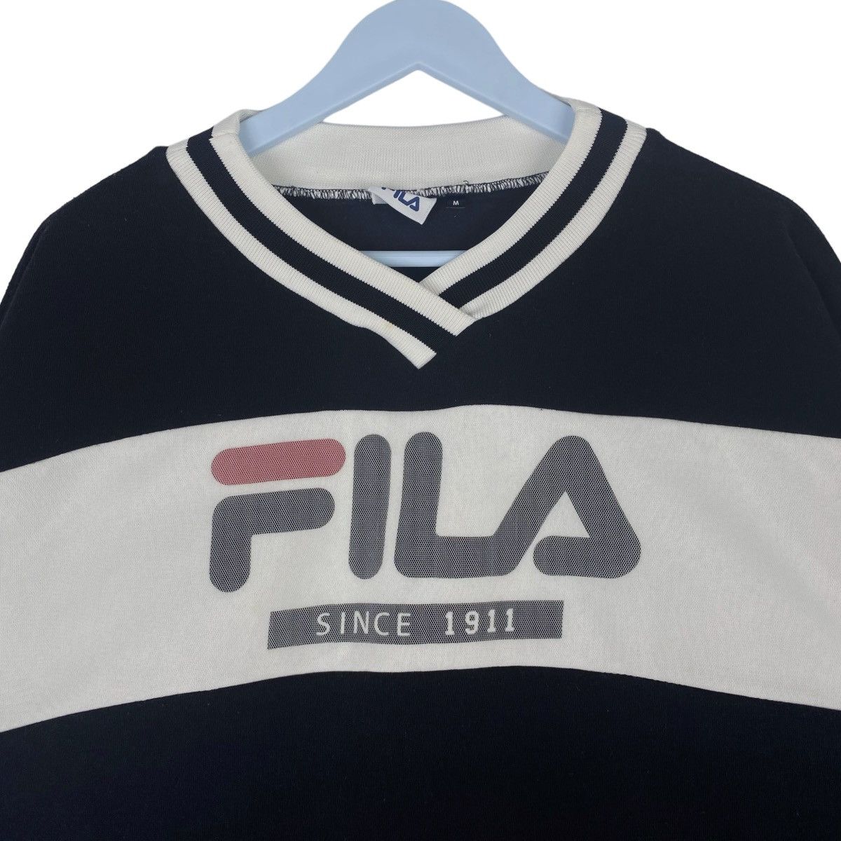 Fila Fila Pink Latte V Neck Sweatshirt Pullover Jumper Size US M / EU 48-50 / 2 - 2 Thumbnail