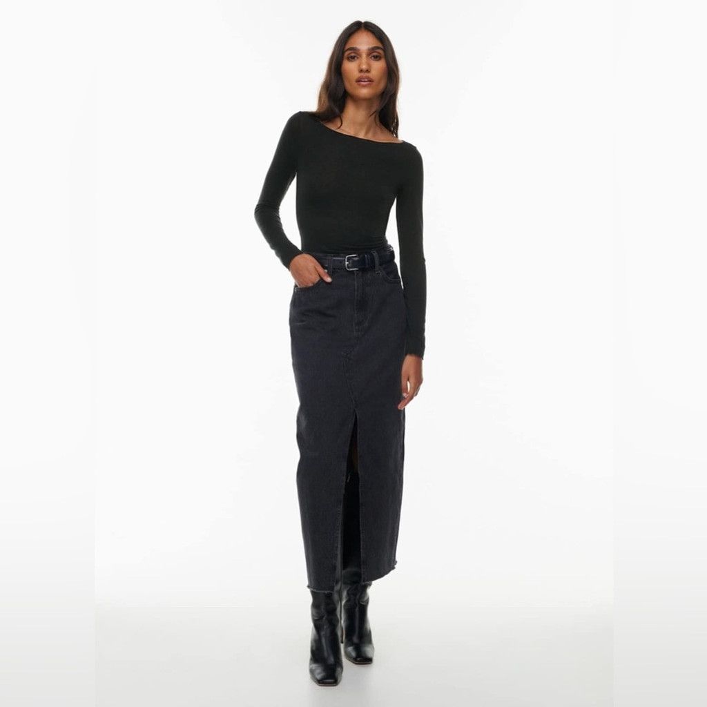 Other Denim Forum The '90s Vintage Maxi Jean Skirt Size 24 Size 24" / US 00 / IT 34 - 2 Thumbnail