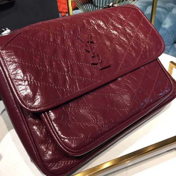 Saint Laurent Paris o1s1wg110924 Size: OS / Niki Large Leather Bag in Maroon Size ONE SIZE - 9 Thumbnail