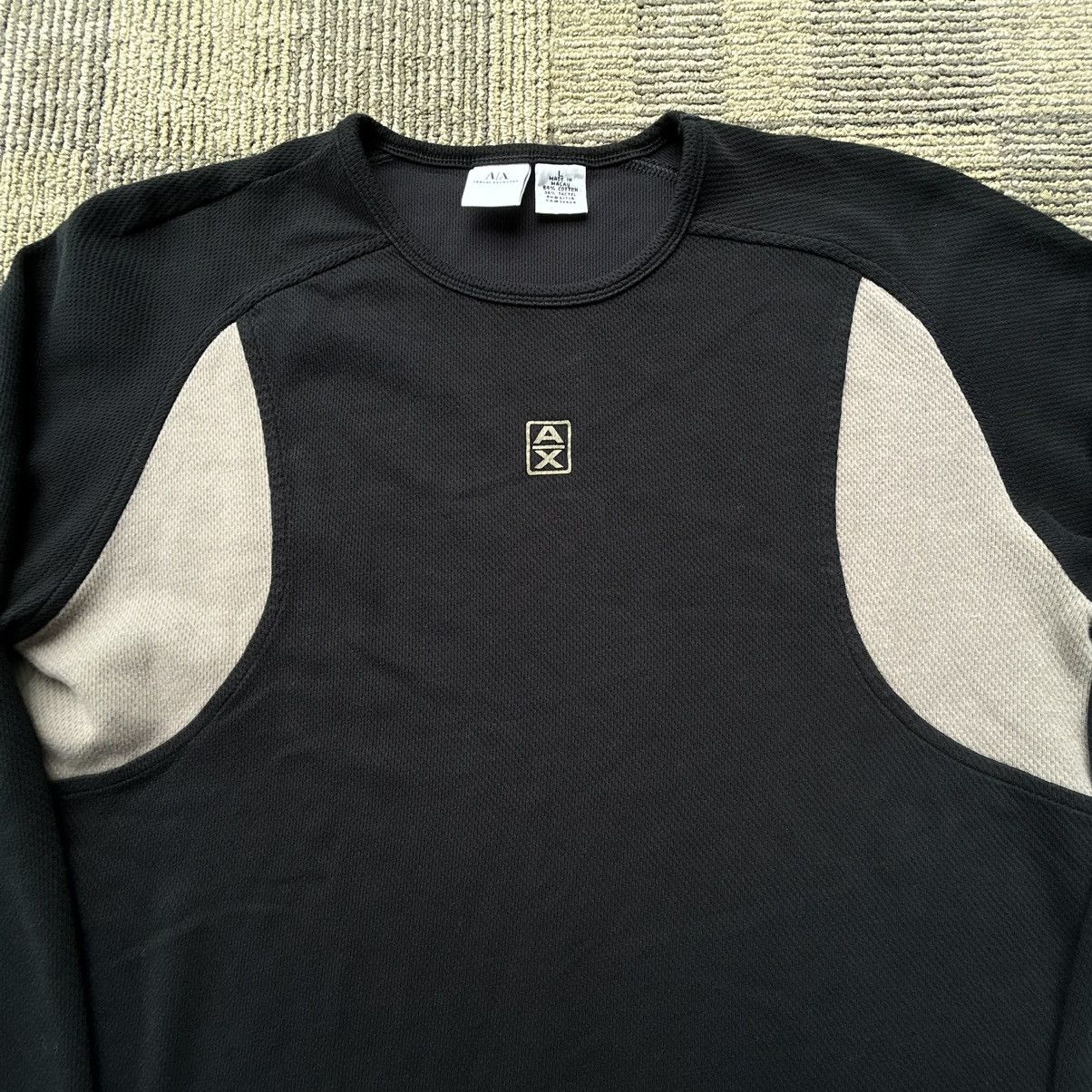 Armani Exchange Vintage Armani Exchange Chest Logo Black Longsleeve Shirt Size L / US 10 / IT 46 - 2 Thumbnail
