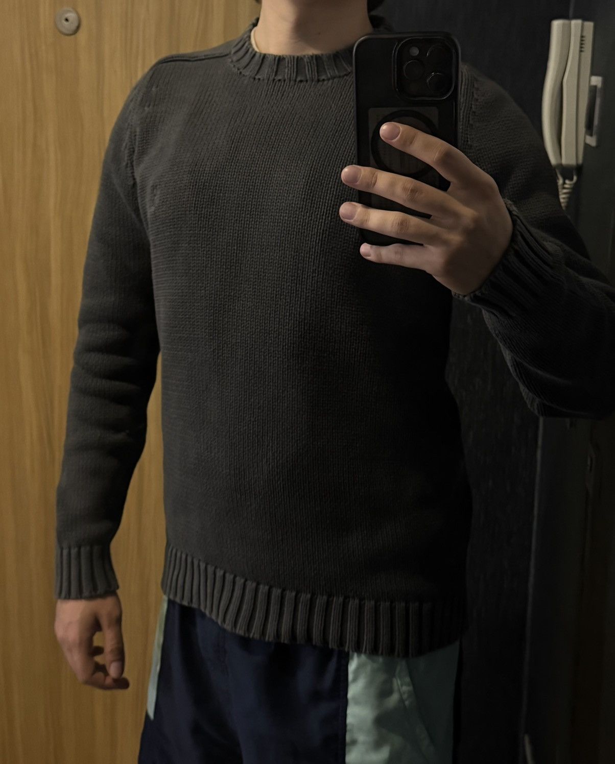 Yves Saint Laurent Heavy YSL Sweater Knit Dark Grey Thick Size US M / EU 48-50 / 2 - 19 Thumbnail