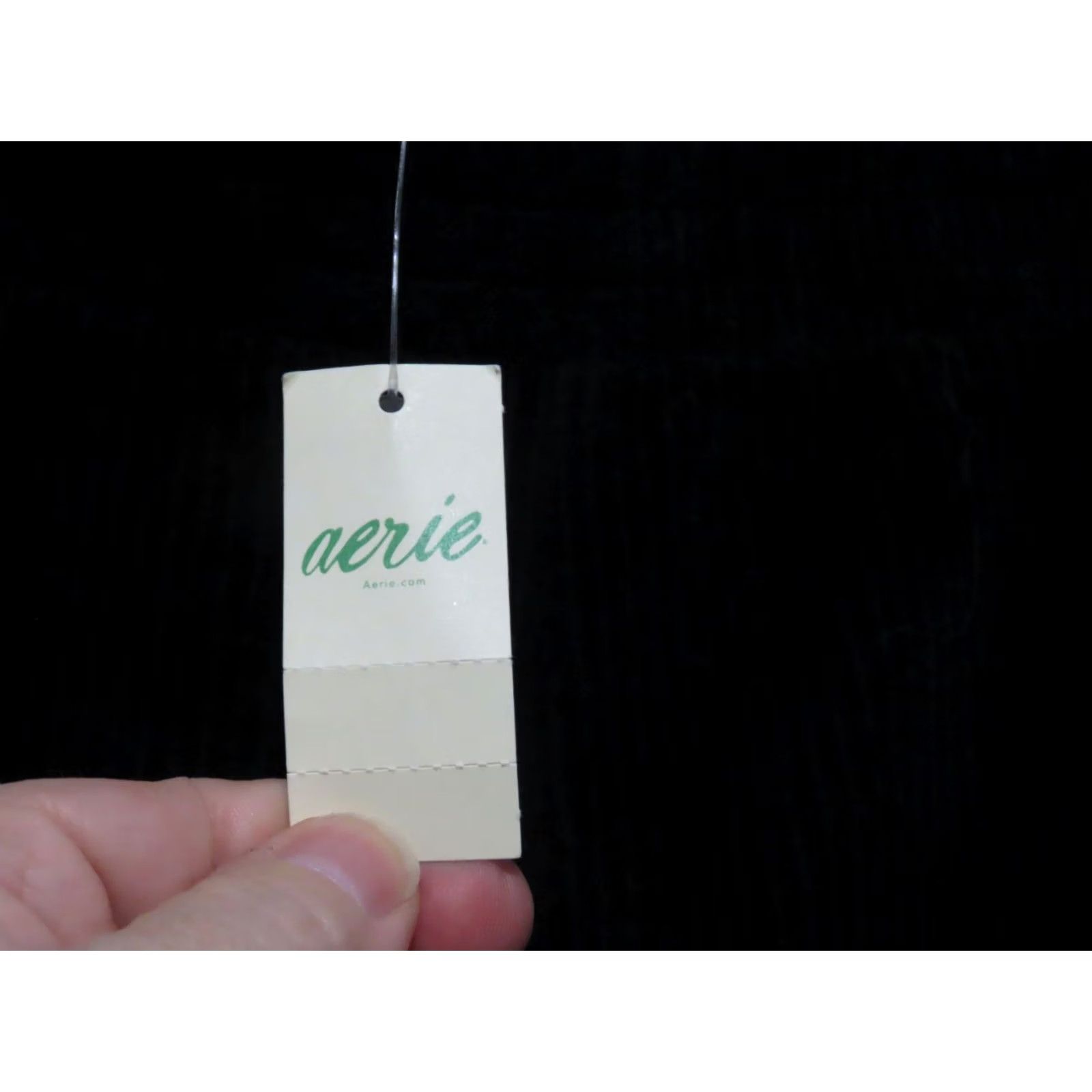 Vintage Aerie Black Corded Velour Elastic Waist High Rise Flare Pant M Regular Women Pants Ltd Knit Velour Sweatpants Casual Spring Fall Womens Size 32" / US 10 / IT 46 - 4 Thumbnail