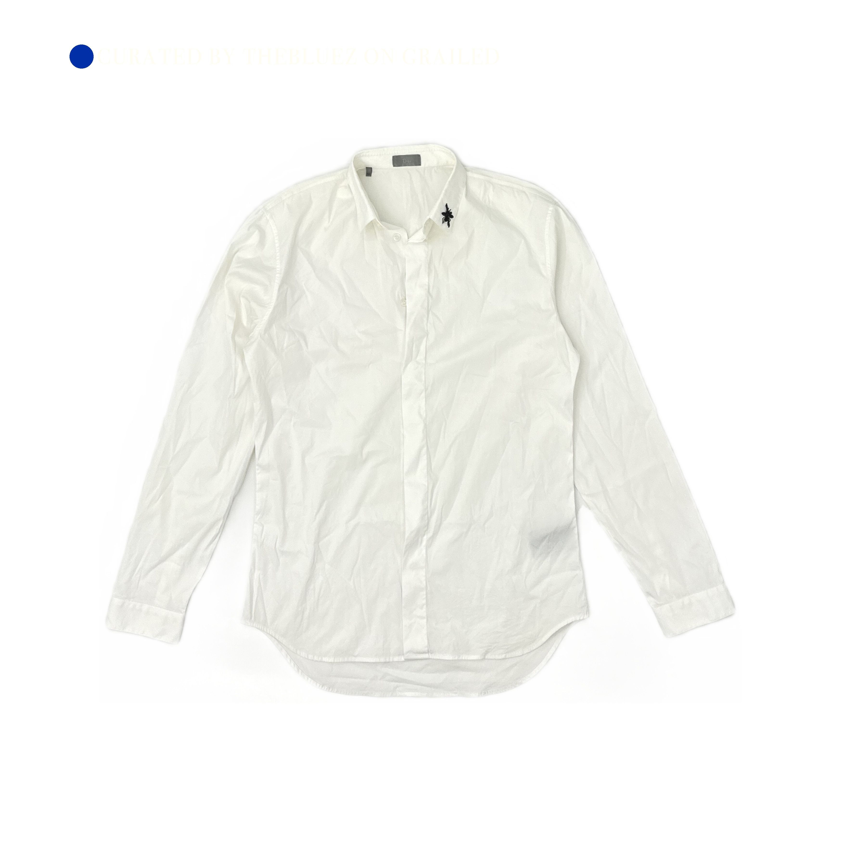 Dior White Bee Logo Button-Up Shirt in Size M Size US M / EU 48-50 / 2 - 1 Thumbnail
