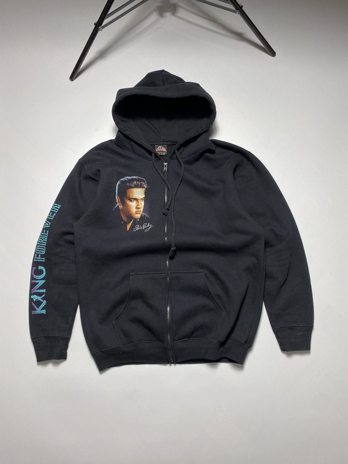 Band Tees × Vintage Vintage 90s Elvis Presley King Forever oversized hoodie Size US XL / EU 56 / 4 - 7 Thumbnail