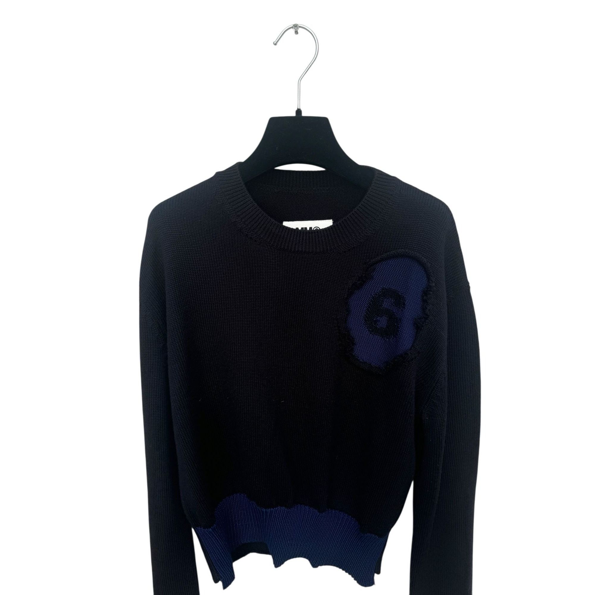 Maison Margiela Navy Wool Sweater with Distressed Detailing Size M / US 6-8 / IT 42-44 - 2 Thumbnail