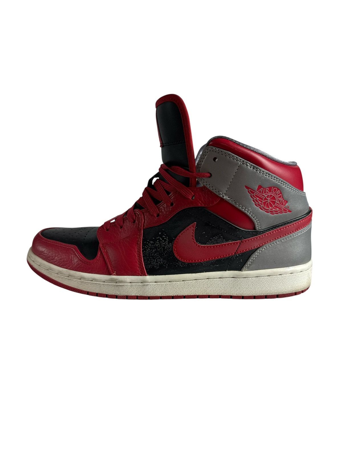 Nike Air Jordan 1 Fire Red Black Grey 3M Reflective Leather Size US 11 / EU 44 - 1 Thumbnail