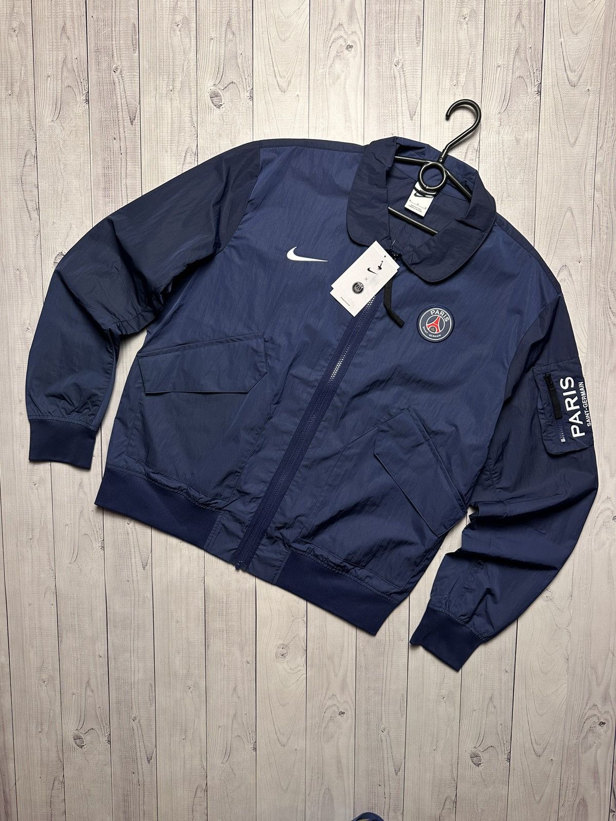 image of Nike Paris Saint German Psg Soccer Bomber Jacket Size: S,m,l in Navy, Men's (Size Medium)