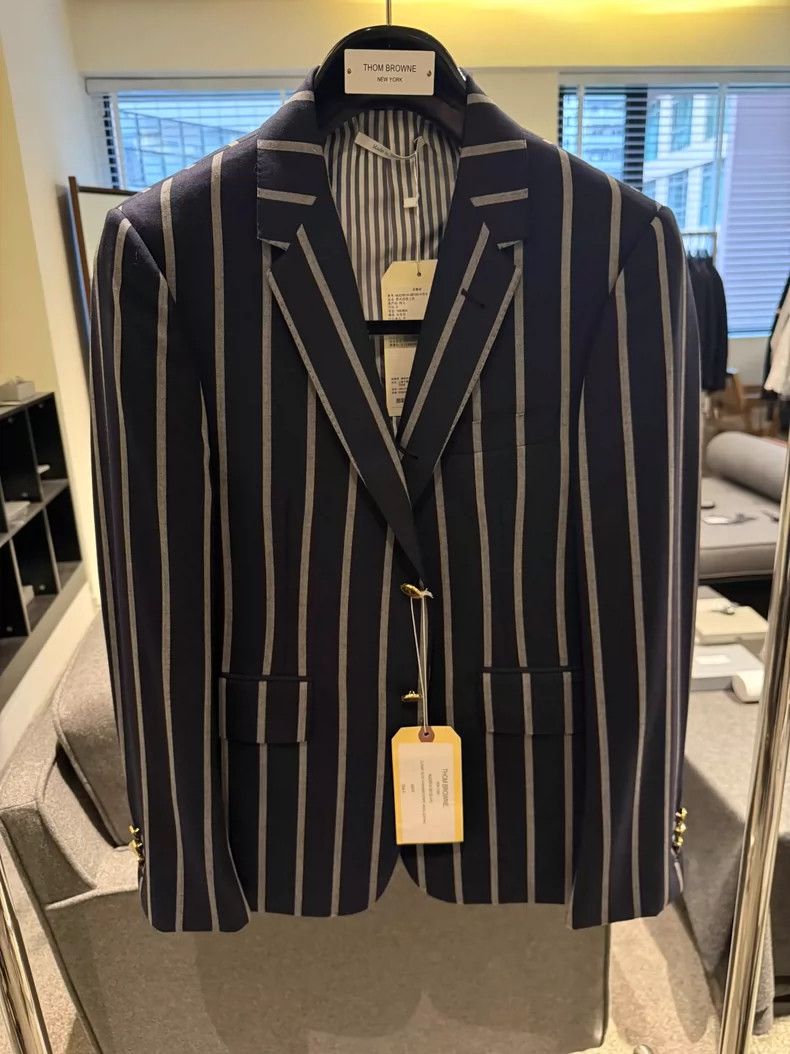 Thom Browne Thom Browne size0 Dark blue striped suit Size 38L - 1 Thumbnail