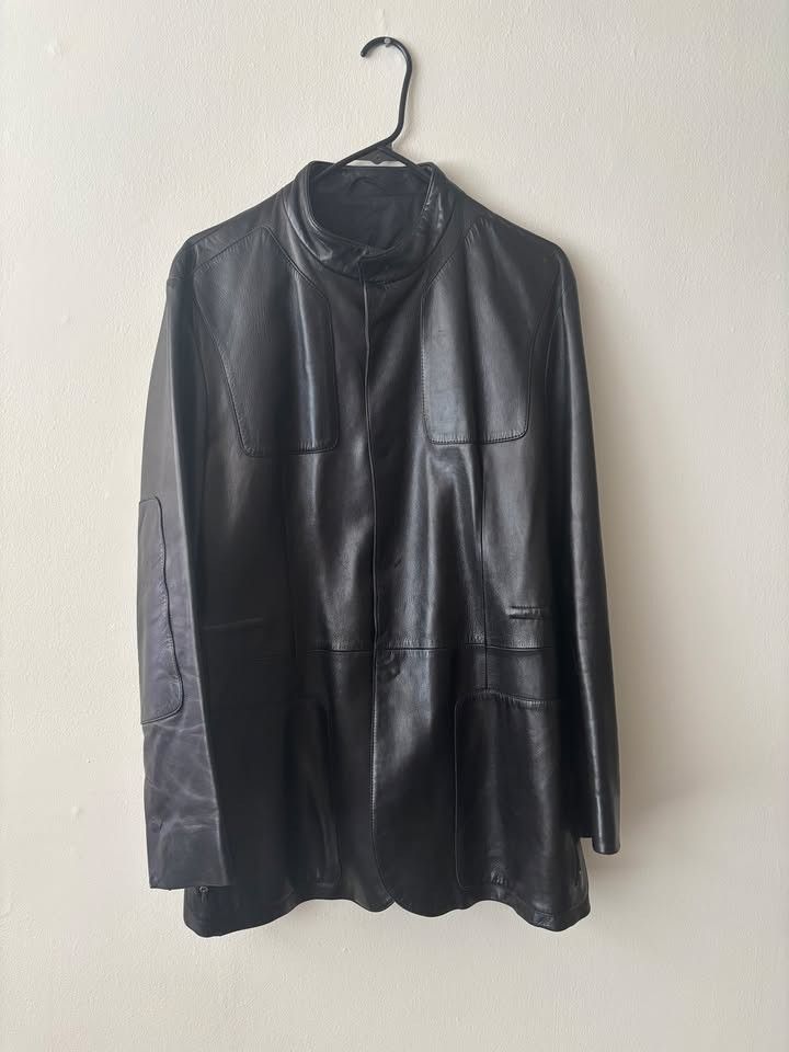 Jil Sander JIL SANDER LEATHER JACKET 48 M PANELED RAF SIMONS VUKMIROVIC Size US M / EU 48-50 / 2 - 1 Thumbnail