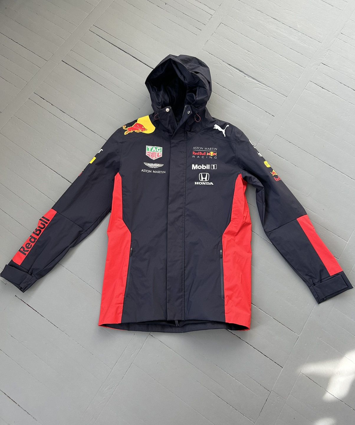 image of Formula Uno x Puma Formula 1 Raincoat Jacket in Navy, Men's (Size Small)