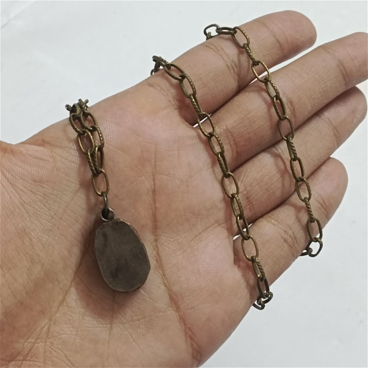 Vintage bronze scarab necklace ancient Egyptian style