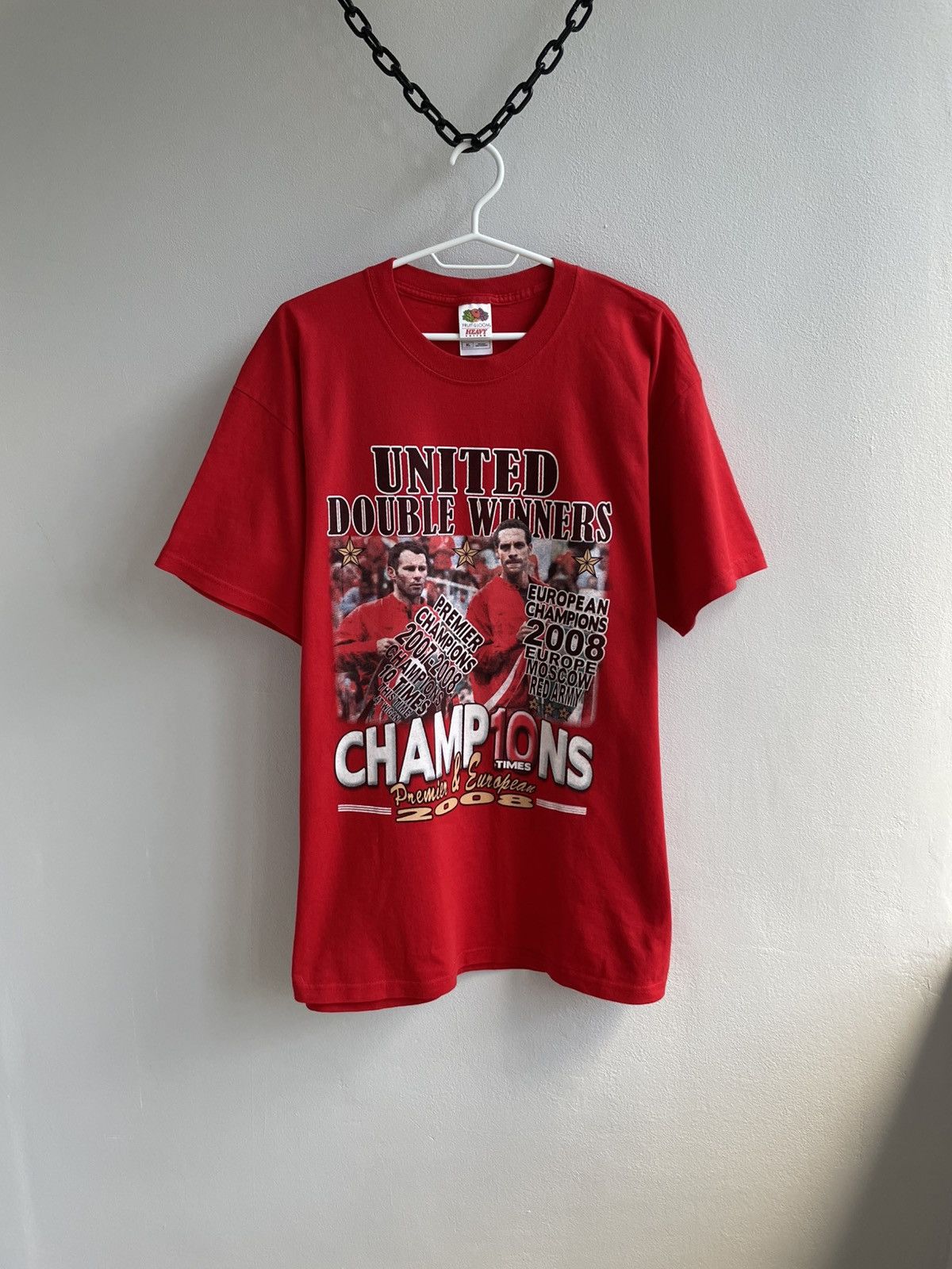 Vintage Manchester United 2007 2008 Fan Merchandise Red T Shirt Tee Size US XL / EU 56 / 4 - 1 Thumbnail