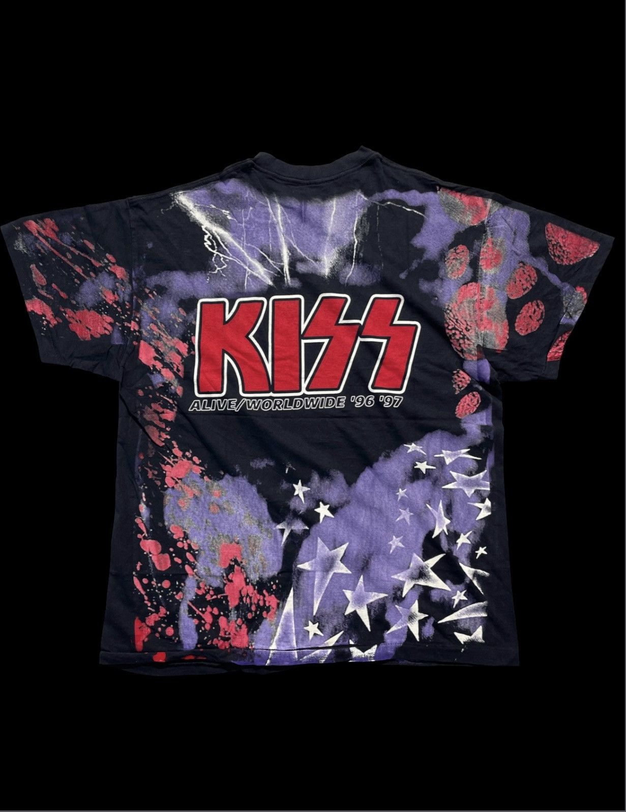 Vintage 1996 KISS BAND ALL OVER PRINT TEE Size US XL / EU 56 / 4 - 2 Thumbnail