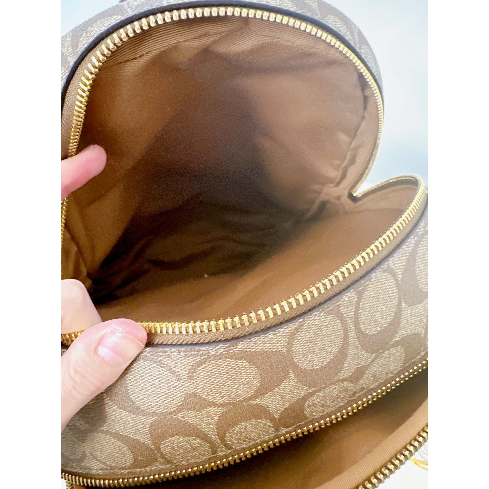 Coach (E)Coach 5671 Court Backpack In Signature Canvas Khaki Chalk Size ONE SIZE - 7 Thumbnail