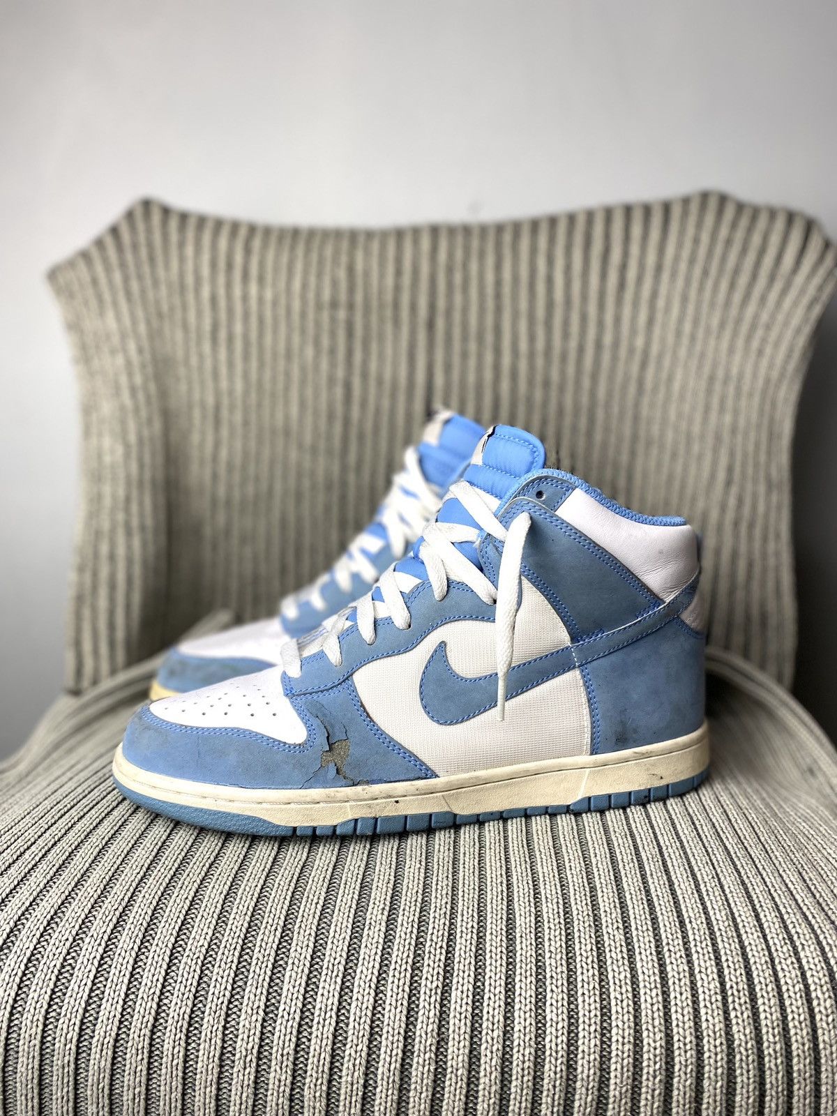 Nike × Vintage Rare! 2009 Vintage Nike Dunk High University Blue Sneakers Size US 8.5 / EU 41-42 - 9 Thumbnail