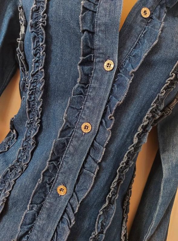 Vintage Canda vintage denim shirt ruffle 10 Size M / US 6-8 / IT 42-44 - 4 Thumbnail