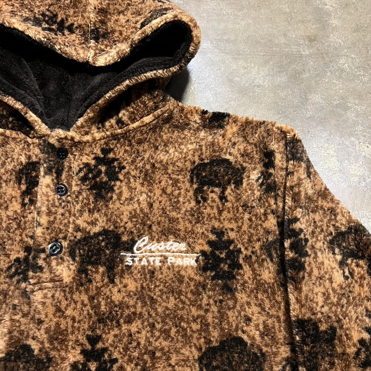 Vintage Vintage Custar State Park Fleece Buffalo Hoodie Jacket 90s Size US L / EU 52-54 / 3 - 5 Thumbnail