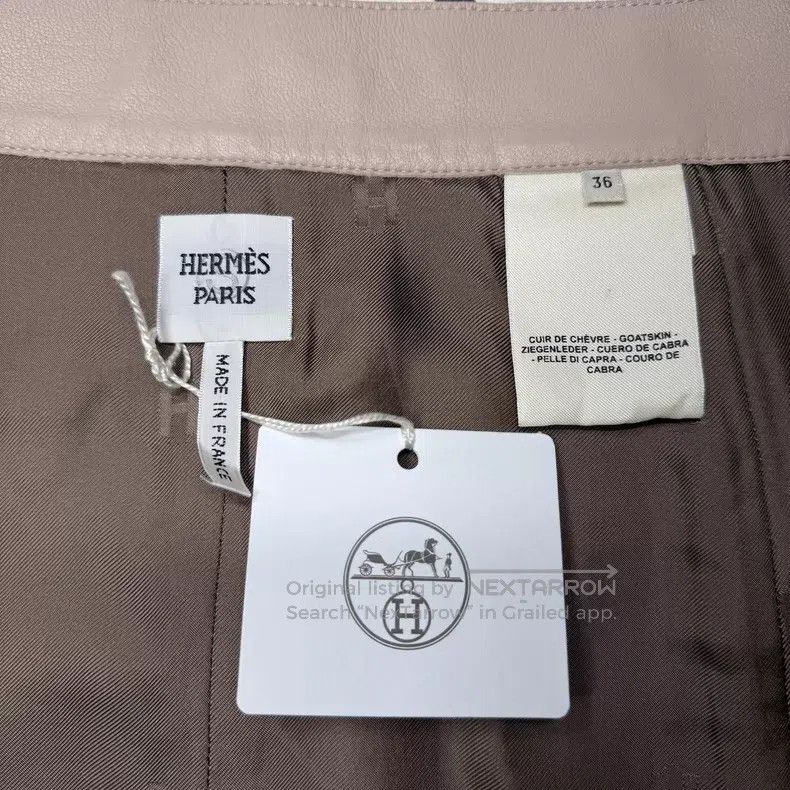 Hermes Hermes Beige Stud Sheepskin Skirt Size 24" / US 00 / IT 34 - 5 Thumbnail