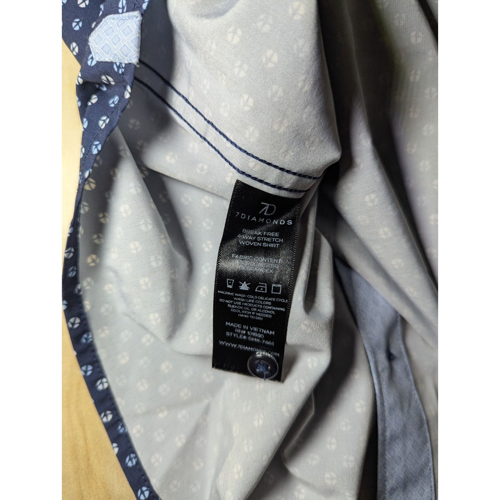 7Diamonds 7 Diamonds Men's Large Break Free Stretch Short Sleeve Shirt Size US L / EU 52-54 / 3 - 6 Thumbnail