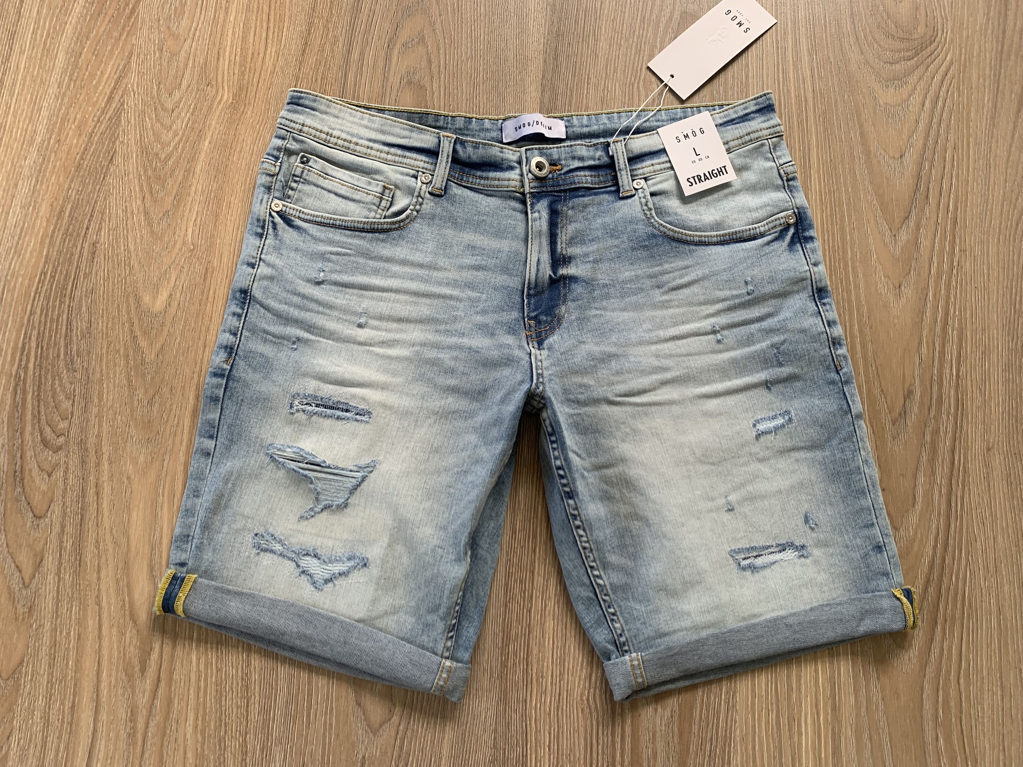 Other Mens New Smog Light Blue Distressed Denim Shorts Size US 34 / EU 50 - 2 Thumbnail