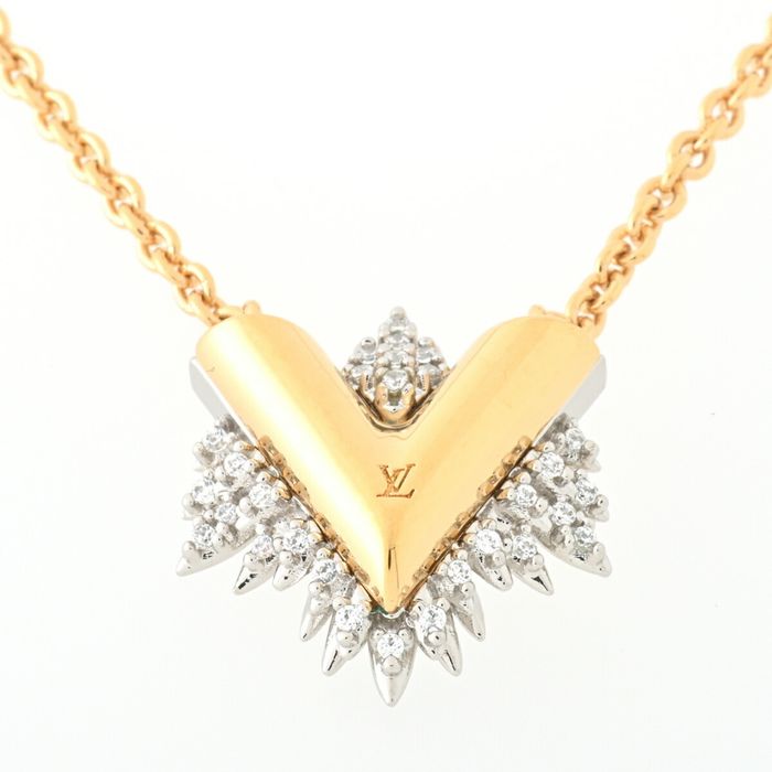 Authenticated Used Louis Vuitton Necklace Nanogram M63141 Metal Women's Pendant  Necklace (Gold,Silver) 