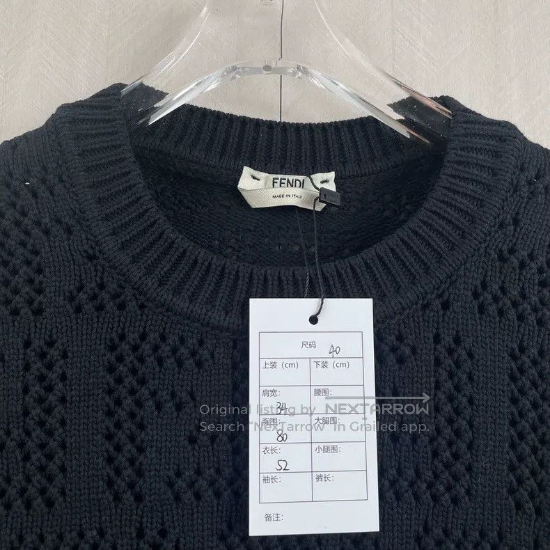 Fendi Fendi Black Monogram Knit Short Sleeve Size XS / US 0-2 / IT 36-38 - 2 Thumbnail