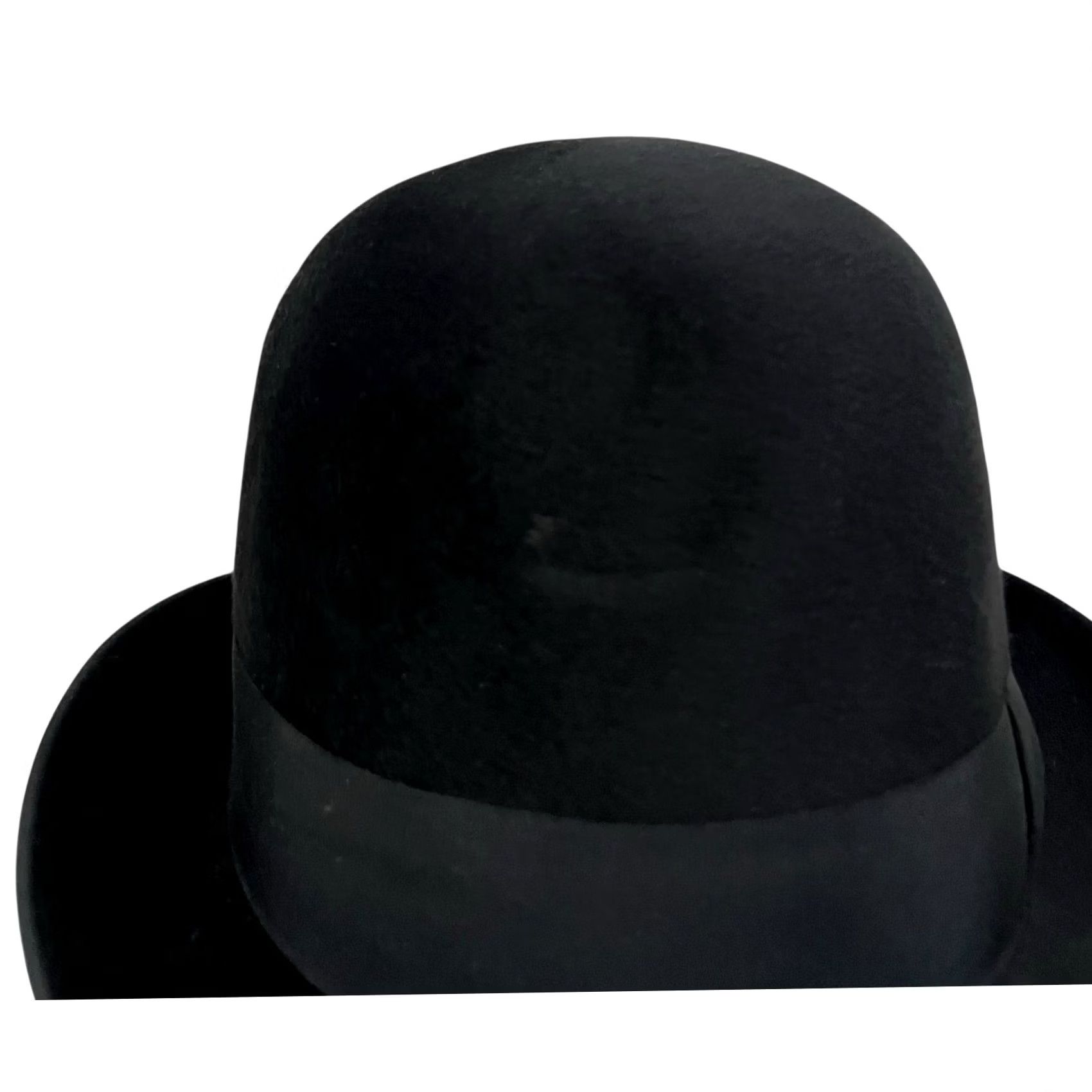 FELT VINTAGE Mossant Bowler Hat Men Black Fur Felt Rabbit Band Marshall Fields Size ONE SIZE - 3 Thumbnail