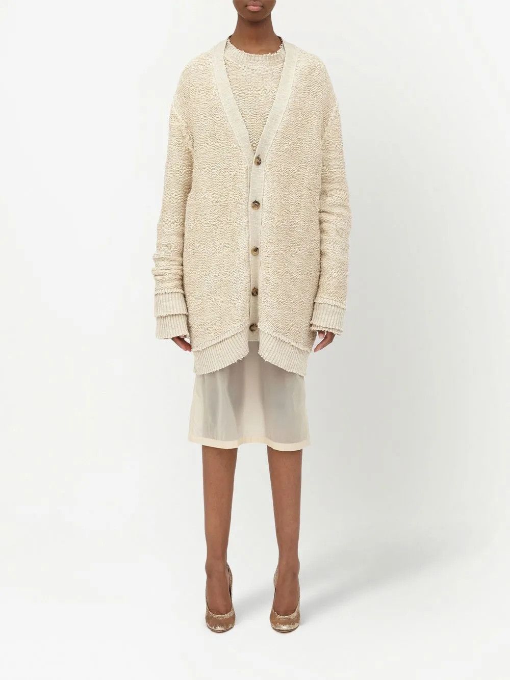 Maison Margiela o1y0625 Cardigan in Beige Size XS / US 0-2 / IT 36-38 - 5 Thumbnail