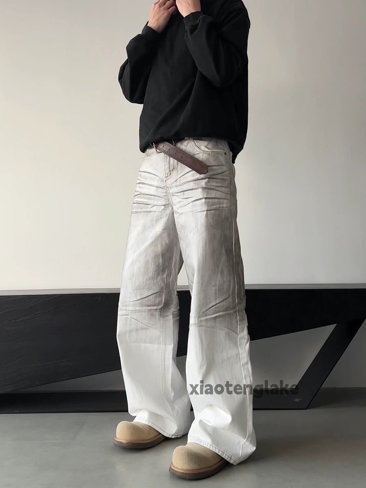 Jean × Vintage Washed faded utility paint stain punk grunge flared jeans Size US 33 - 5 Thumbnail
