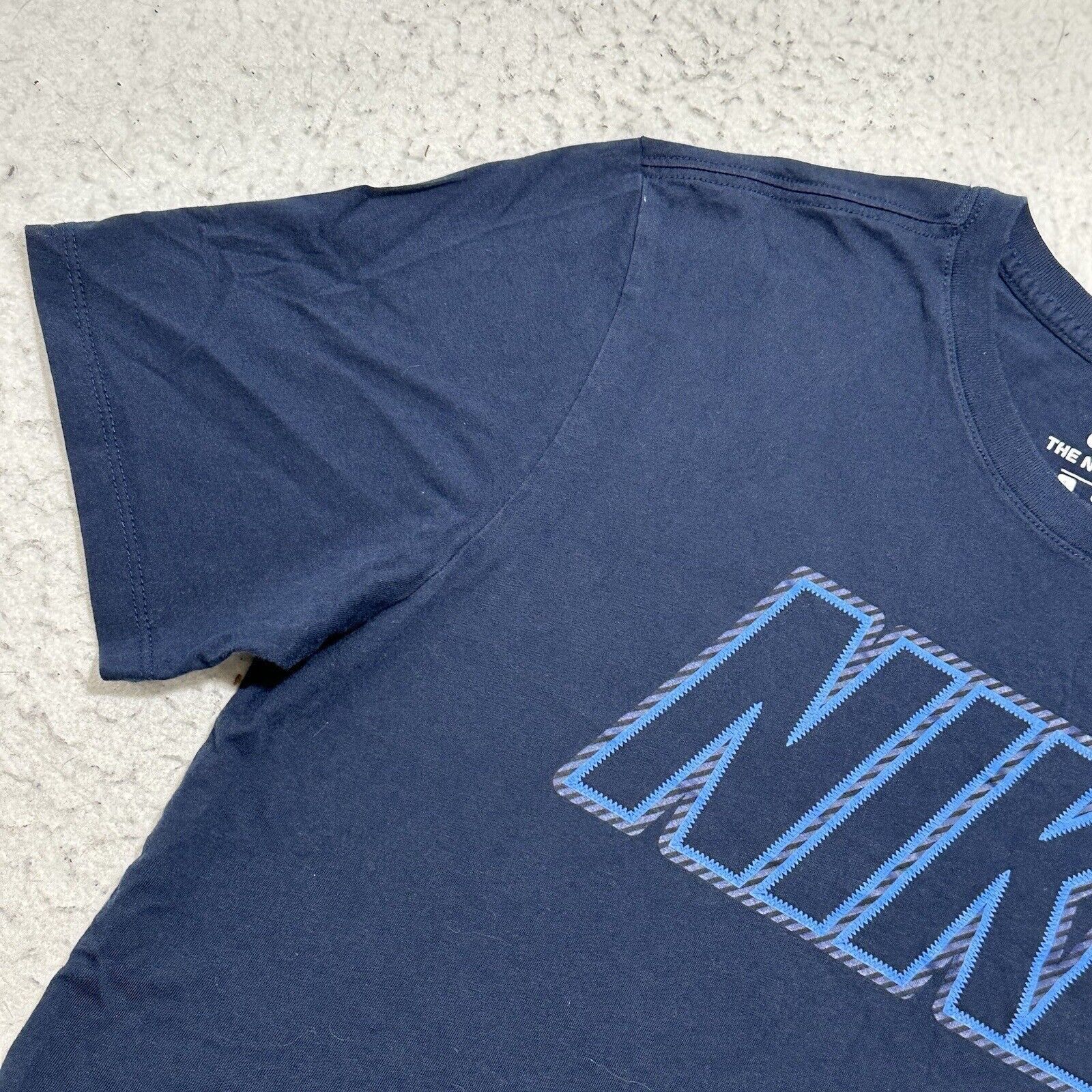Nike Nike Large Athletic Cut Navy Graphic T Shirt Spellout Logo Size US L / EU 52-54 / 3 - 5 Thumbnail