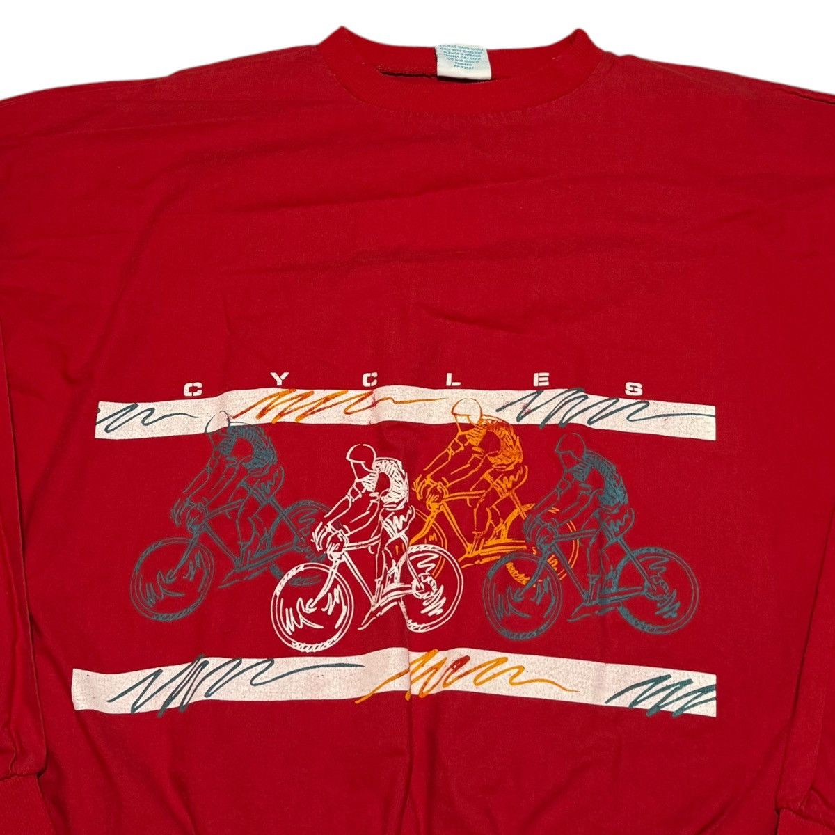 Vintage Vintage 80s Cycle Bicyclist Long Sleeve Shirt Adult Boxy S Size US M / EU 48-50 / 2 - 2 Thumbnail