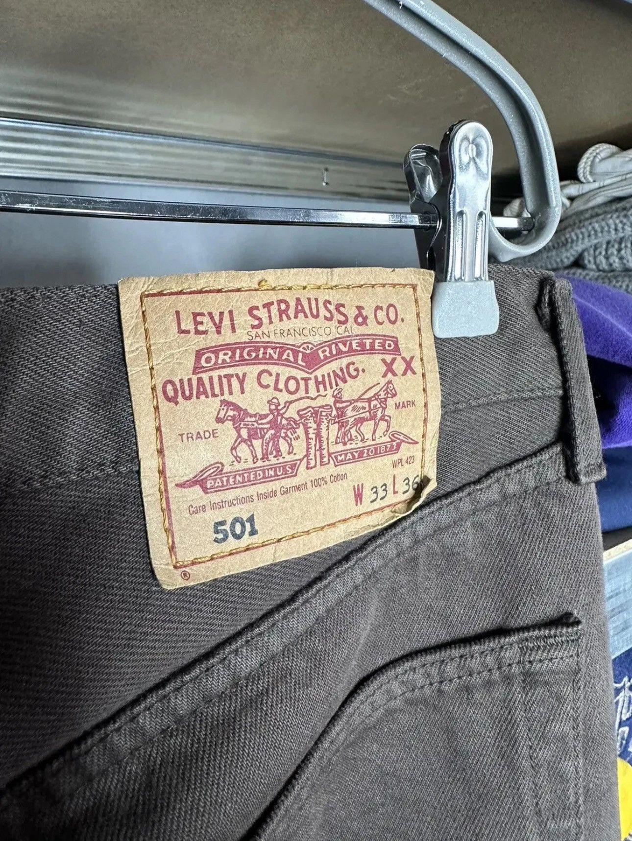 Levi's Crazy Vintage 90s Levi’s 501 Jeans Light Wash Tapered Size US 33 - 14 Thumbnail