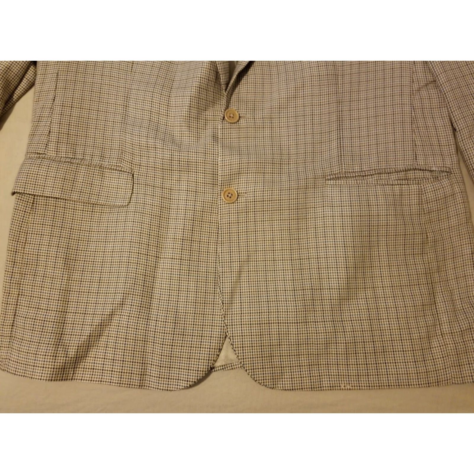 Brooks Brothers VINTAGE Brooks Brothers Blazer Shirt? 3-in-1 Jacket Wool Silk Khaki Beige 46R Mens Womens? Size 46R - 3 Thumbnail