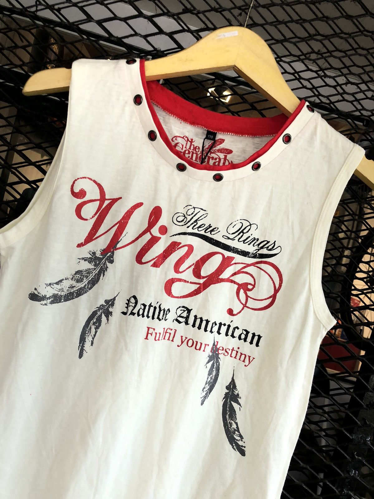 If Six Was Nine × Japanese Brand × Le Grande Bleu (L.G.B.) JAPANESE DIRTY WOLF WING NATIVE AMERICAN TANKTOP Size US M / EU 48-50 / 2 - 2 Thumbnail