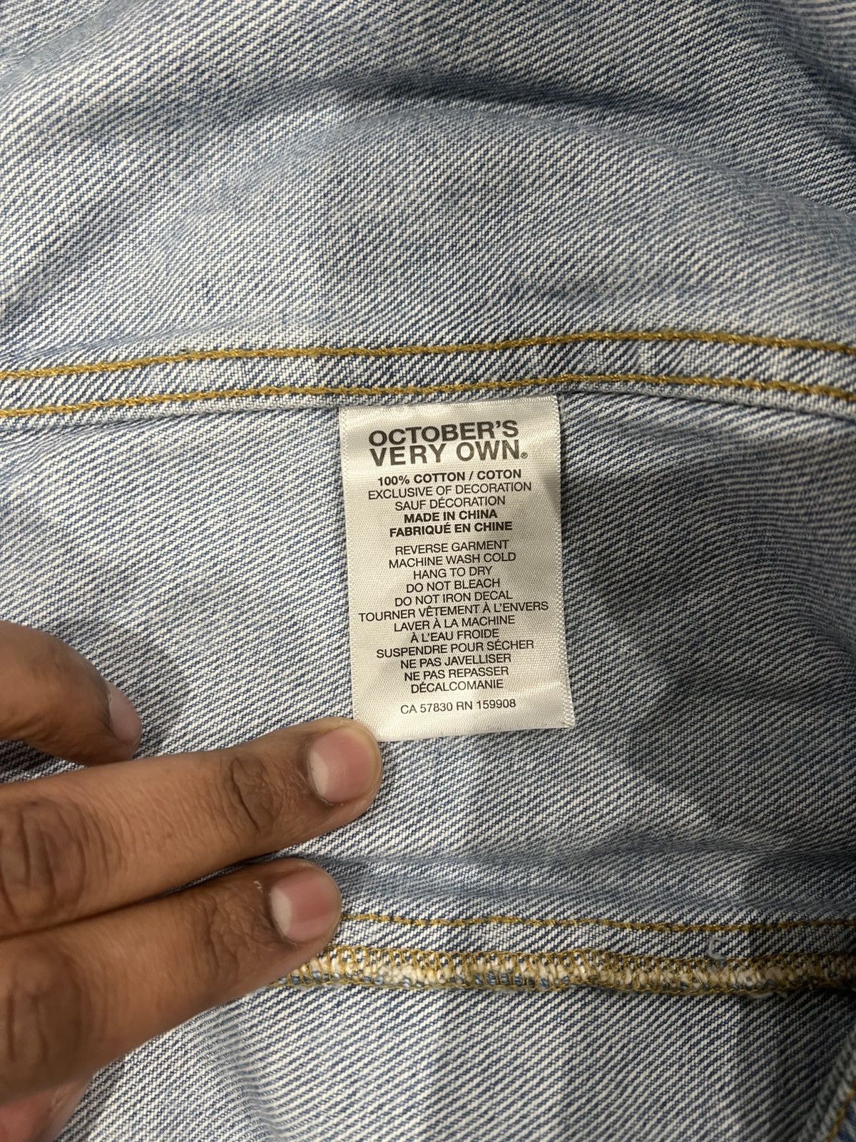 October's Very Own OVO Monogram Denim Trucket Jacket Washed Indigo Size US XL / EU 56 / 4 - 7 Thumbnail