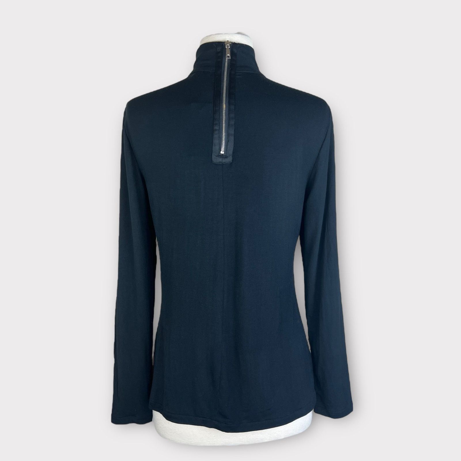 Nordstrom Premise Studio | NWT Mock Turtleneck Black Long Sleeve Top Size S / US 4 / IT 40 - 3 Thumbnail