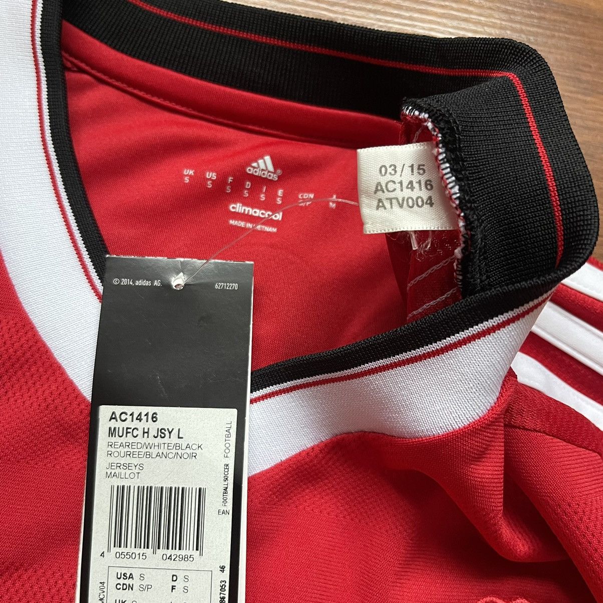 Adidas × Vintage MANCHESTER UNITED ADIDAS 2015/2016 SOCCER JERSEY #10 ROONEY Size US S / EU 44-46 / 1 - 8 Thumbnail