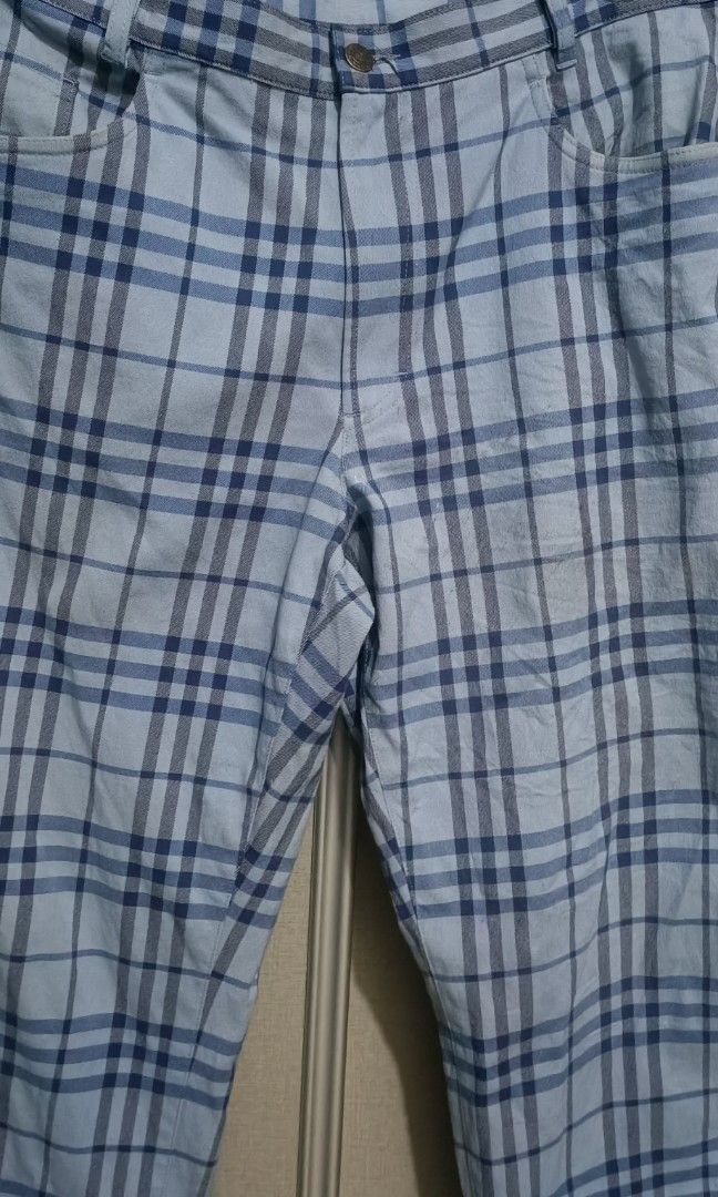 Burberry Burberry Nova Check Trousers OG Blue Plaid 36R Size US 36 / EU 52 - 2 Thumbnail