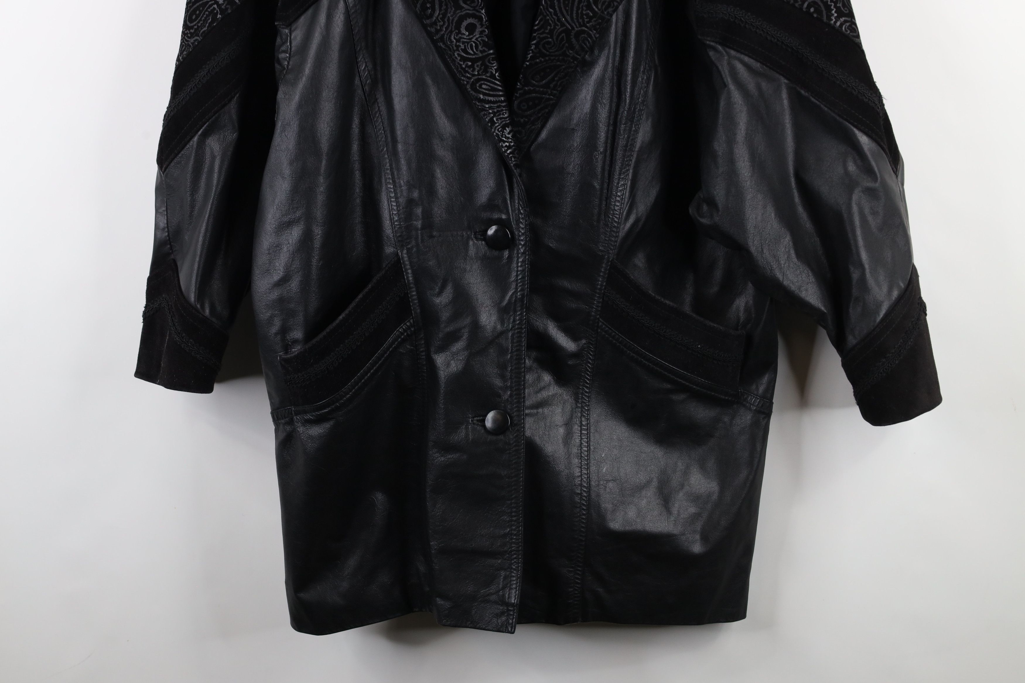 Vintage Vintage 90s Streetwear Gothic Distressed Leather Jacket Size S / US 4 / IT 40 - 3 Thumbnail