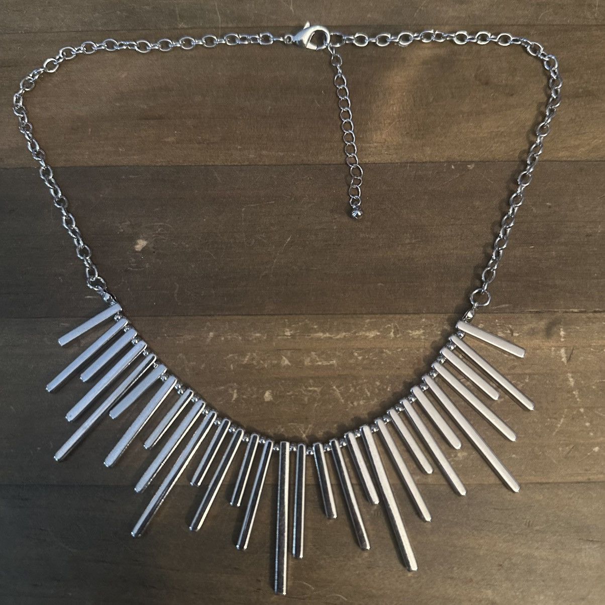 Other Silver tone spike bar fringe necklace Size ONE SIZE - 2 Thumbnail