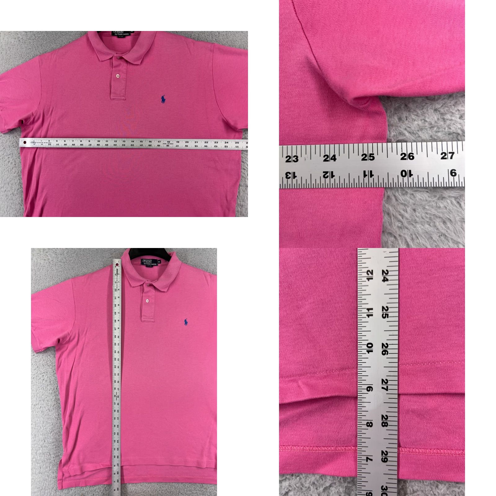 Ralph Lauren VINTAGE Ralph Lauren Polo Shirt Men XL Pink 100% Cotton Jersey USA 80's Polo Shirt Mens Pink USA 80s (Note: ensure not adding new info) Size US XL / EU 56 / 4 - 8 Thumbnail