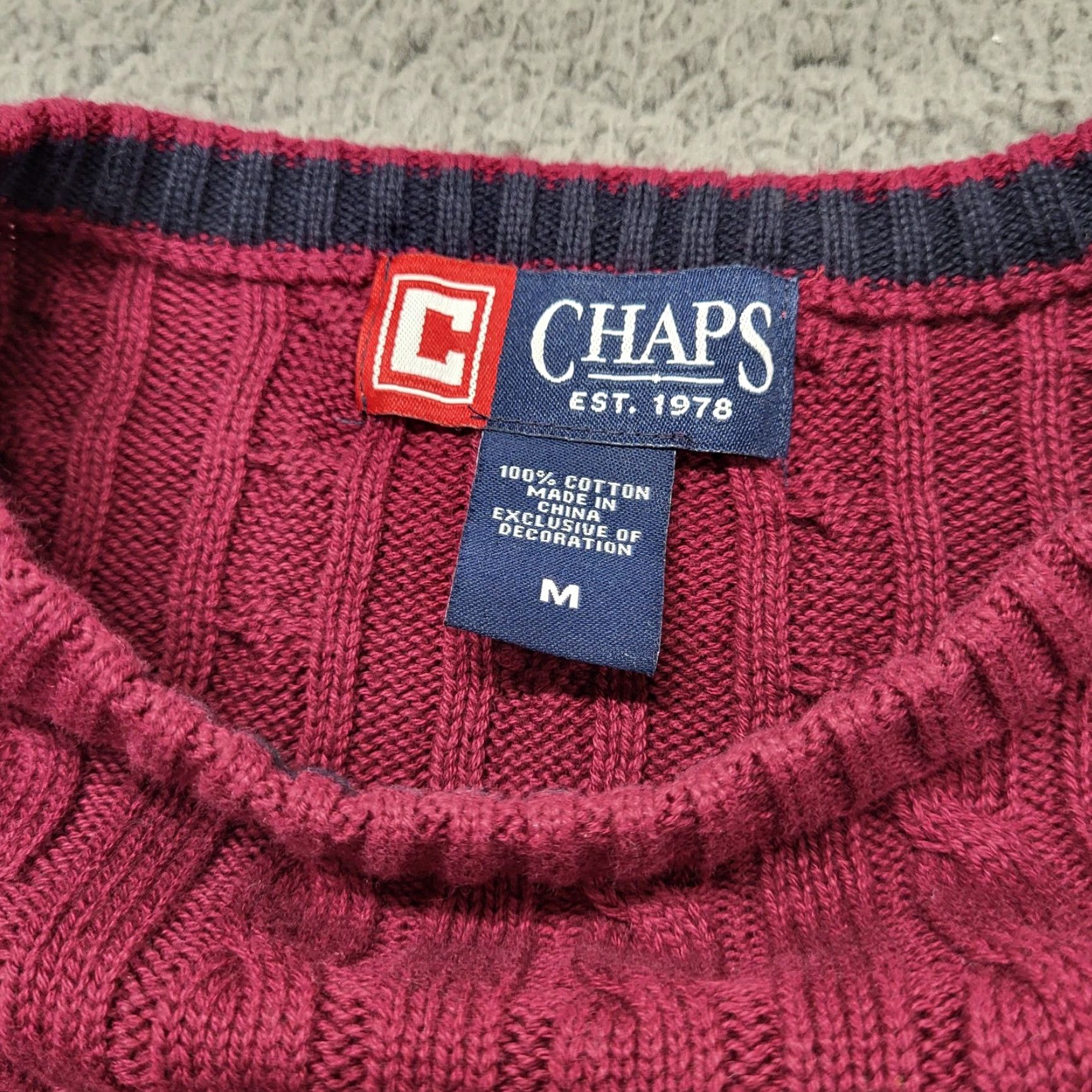 Chaps Chaps Ralph Lauren Womens Tunic Sweater Cable Knit Long Sleeve Size M Maroon Size M / US 6-8 / IT 42-44 - 3 Thumbnail