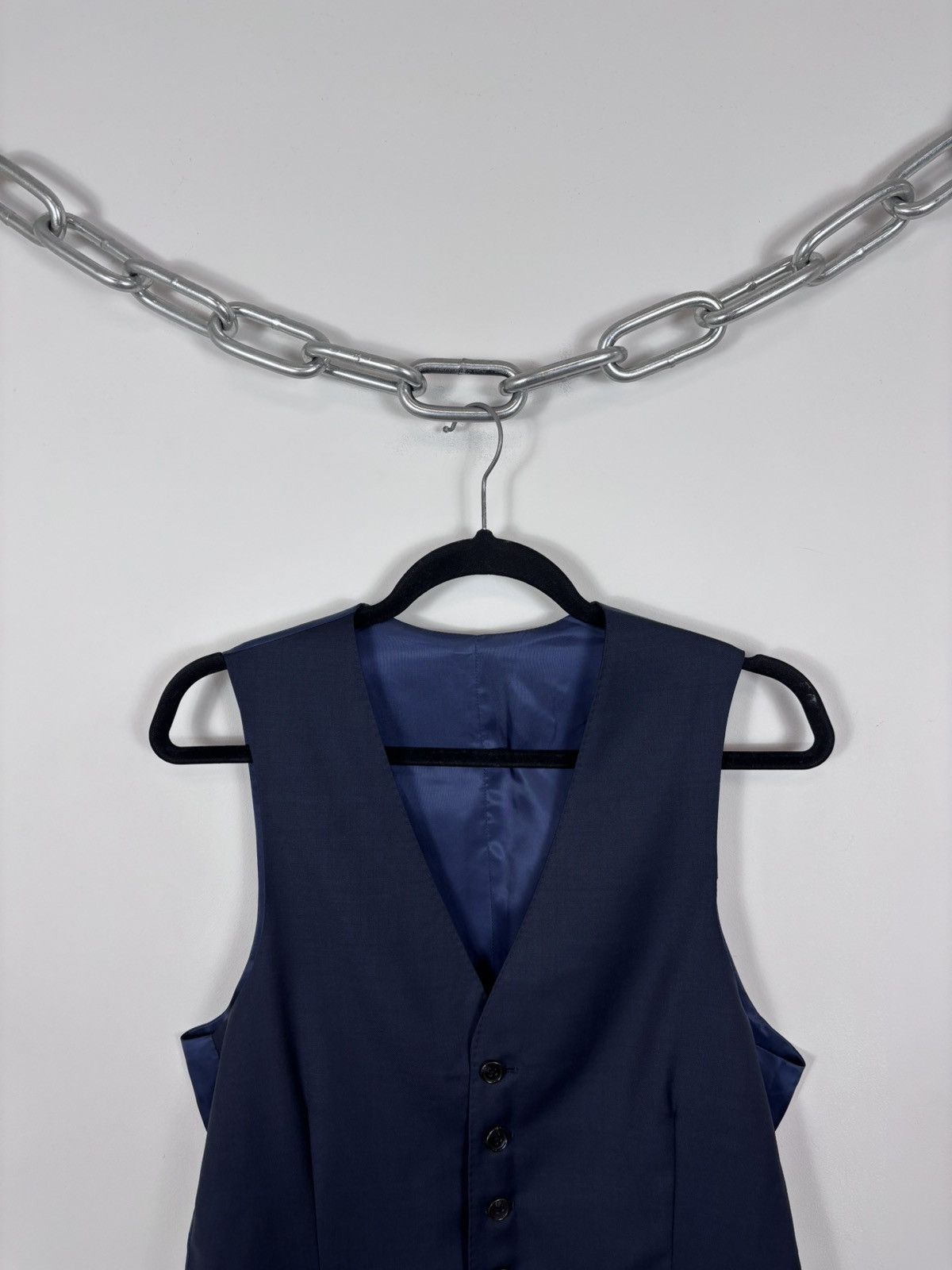 Suitsupply Suitsupply Lazio Men’s Navy Blue Wool Waistcoat Vest Size 34S - 3 Thumbnail