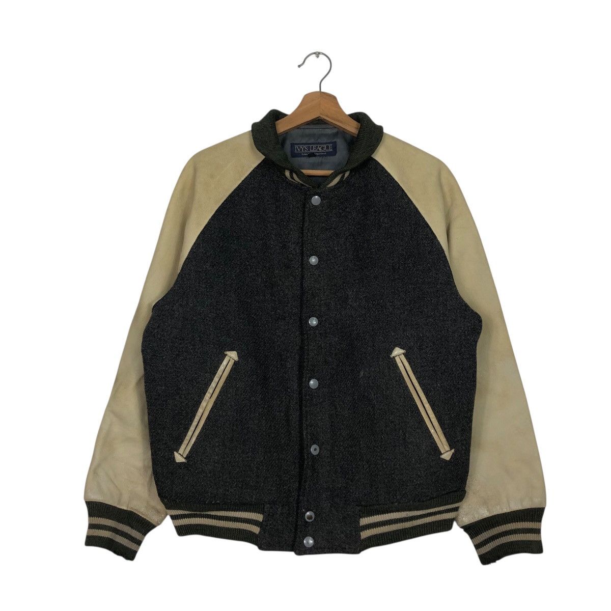 Japanese Brand 📌Vintage Bomber Leather Jacket Ivy's League Issey Miyake Size US L / EU 52-54 / 3 - 2 Thumbnail