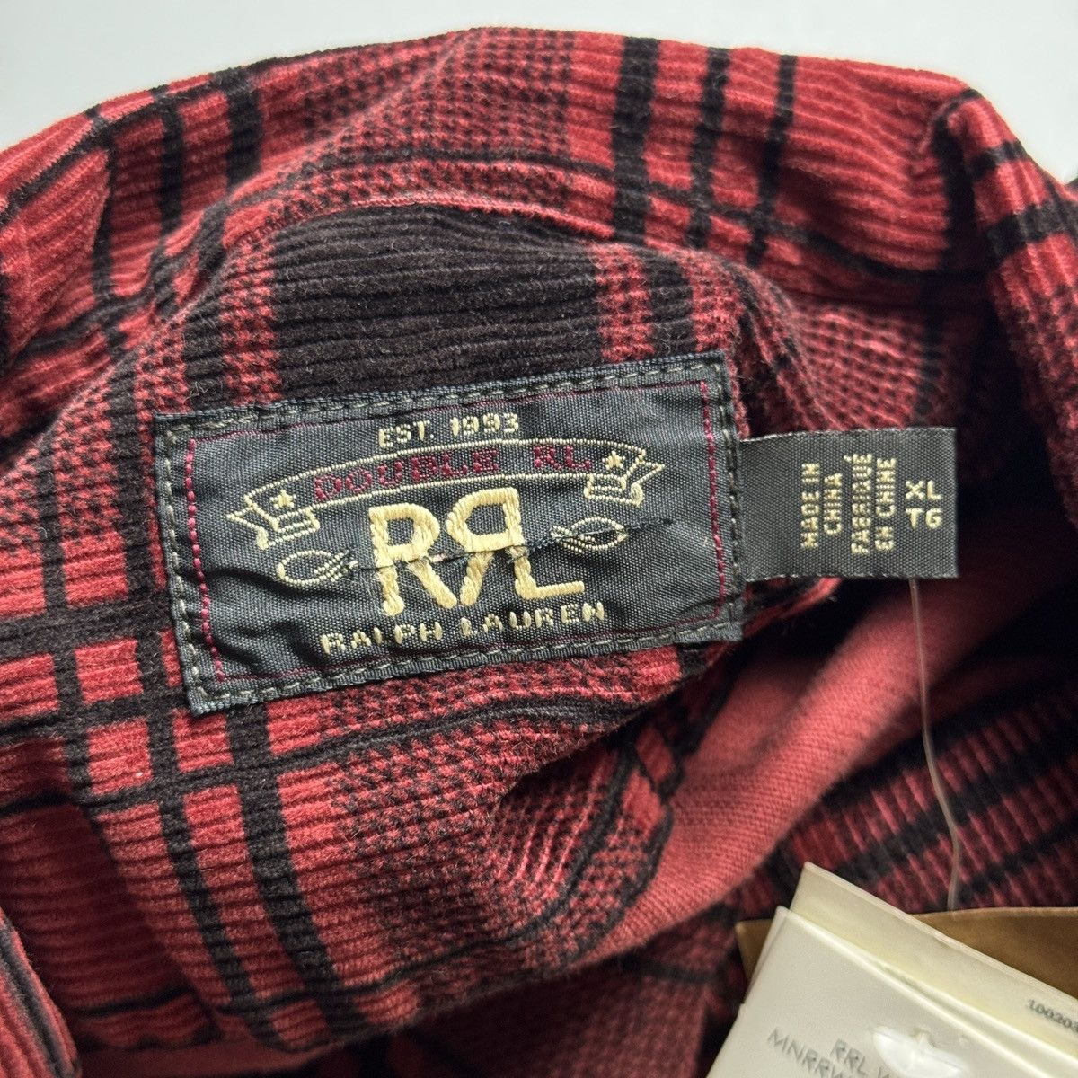 RRL Ralph Lauren RRL - Corduroy Monterey Checked Camp Shirt Size US XL / EU 56 / 4 - 12 Thumbnail