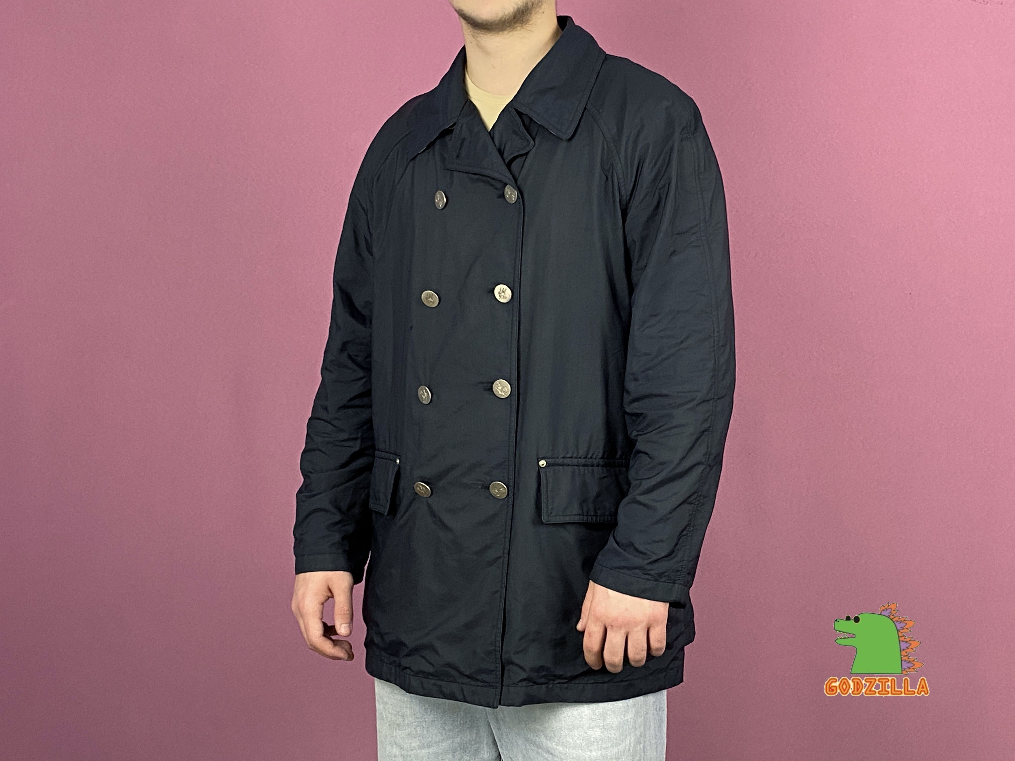 Burberry × Designer × Vintage 90s Burberrys Vintage Men's Peacoat - L Size US L / EU 52-54 / 3 - 4 Thumbnail