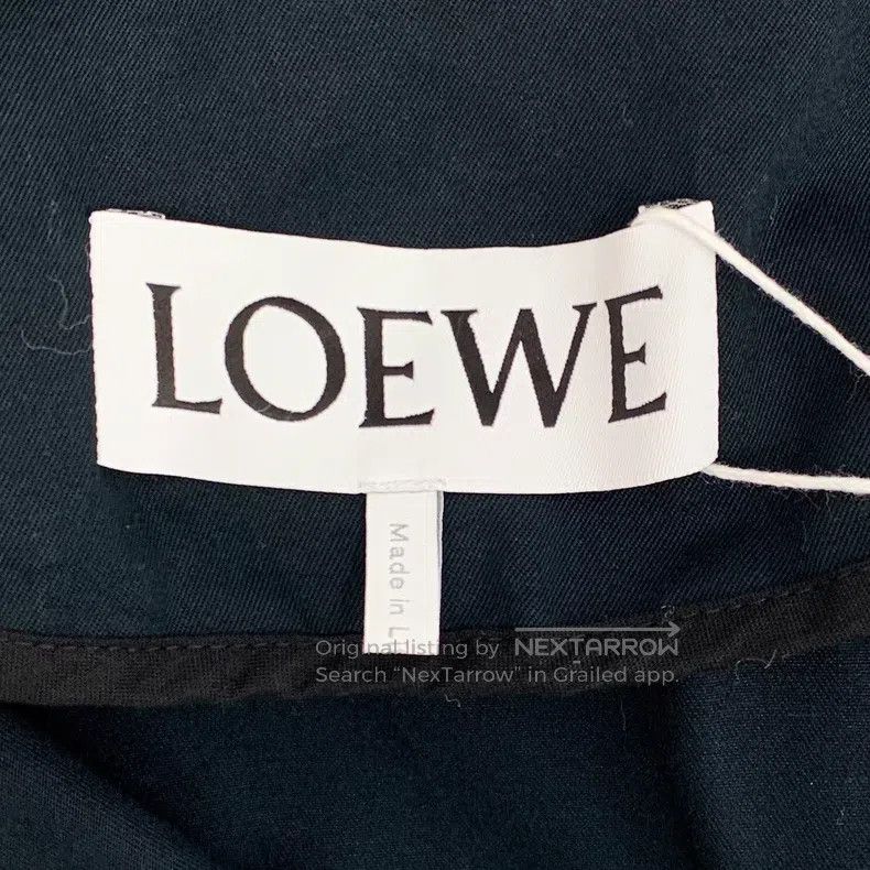 Loewe Loewe Olive Green Logo Leather Patch Embossed Cotton Hoode Size US M / EU 48-50 / 2 - 6 Thumbnail