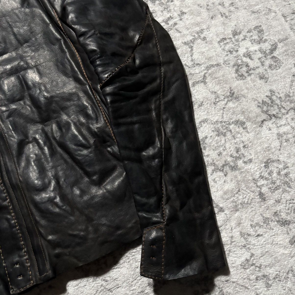 Incarnation Incarnation AW13 Scar Stitched High Neck Leather Jacket | M Size US M / EU 48-50 / 2 - 2 Thumbnail