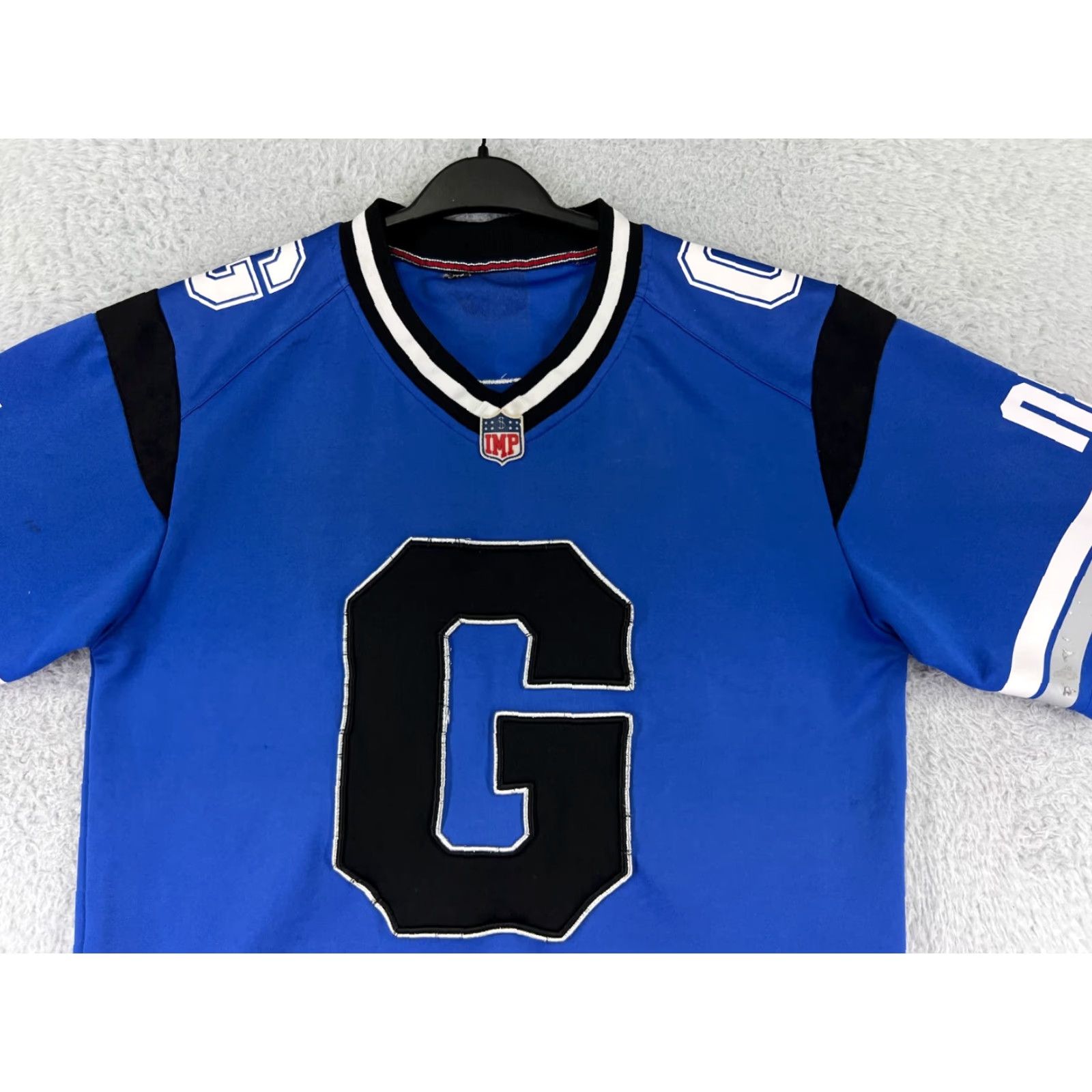 Vintage VINTAGE Imperious Jersey Mens L Blue Black G Wreck-Crew 90s Hip Hop Button-Up Short Sleeve Polyester Casual Shirt Size US L / EU 52-54 / 3 - 6 Thumbnail