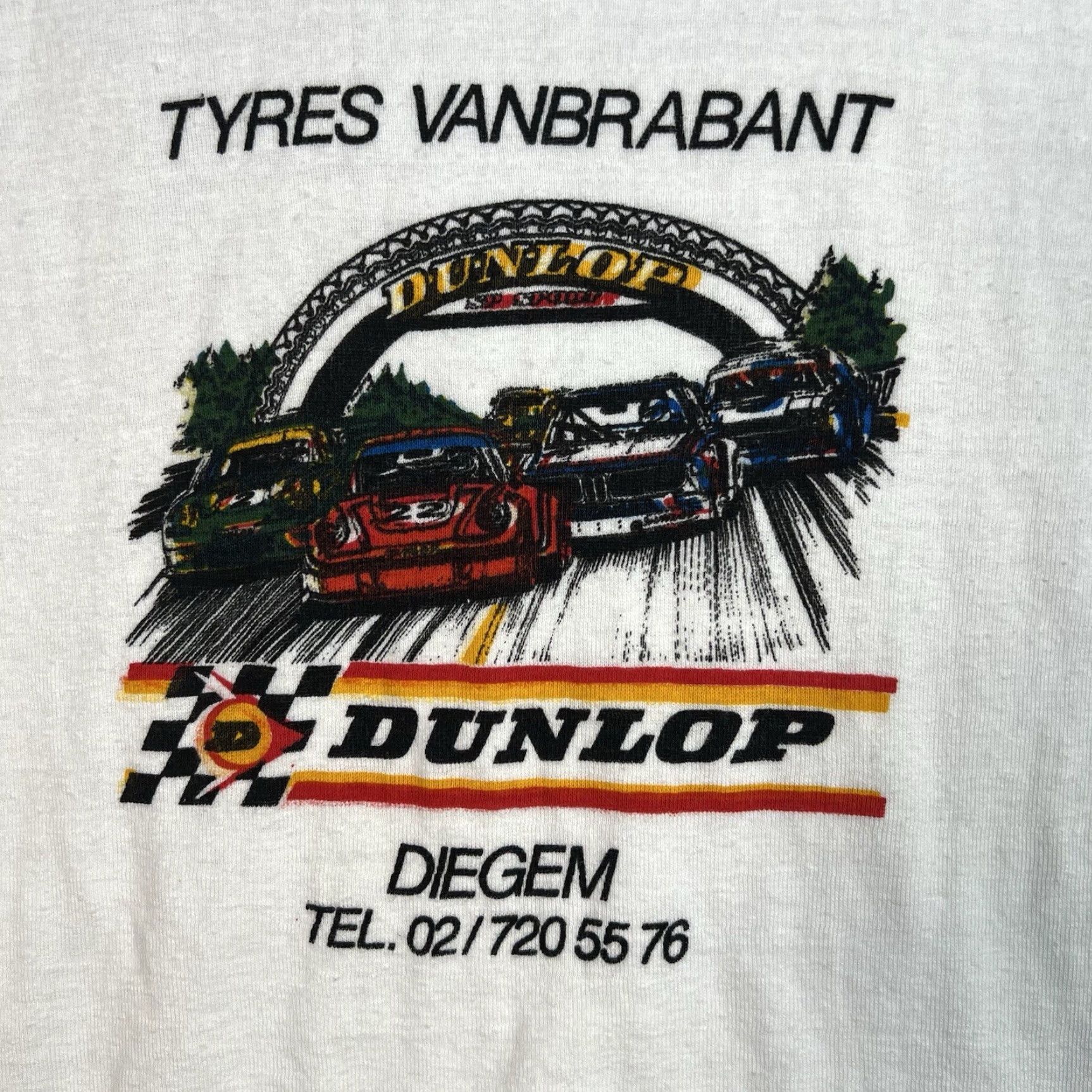 Dunlop VINTAGE 90s Dunlop Racing Porsche 911 BMW Le Mans T Shirt Adult XS White Mens XS Sportswear/Beach Shirt 70s Decade Cotton Size US XS / EU 42 / 0 - 5 Thumbnail